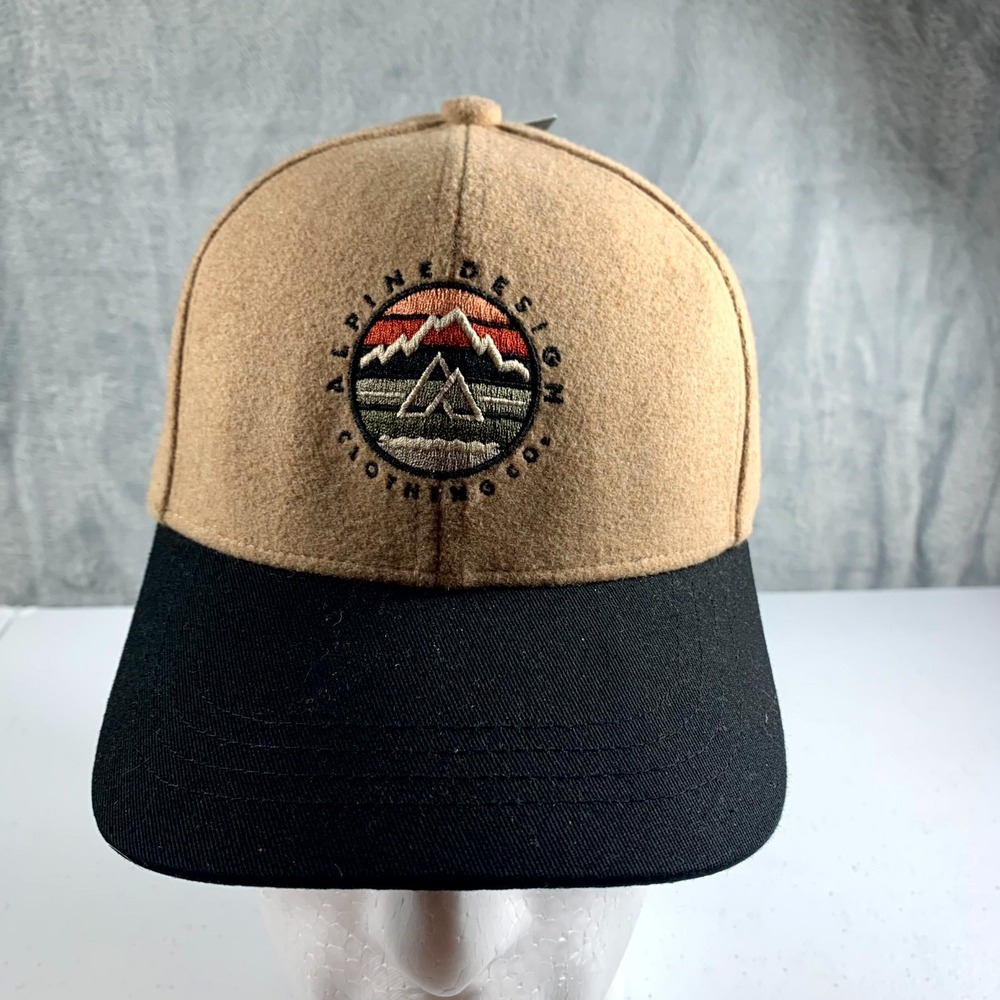 Alpine Design Faux Melton Mountain Patch Cap Men's OS Tan Wool Snapback Hat‎